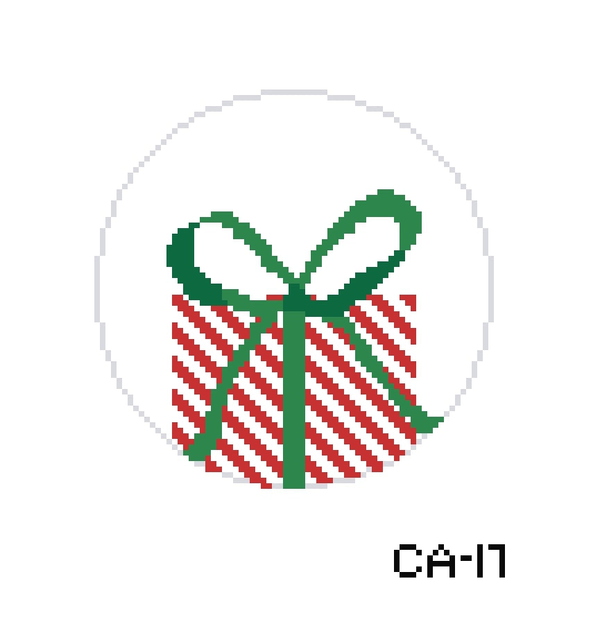 card art ornament - striped gift