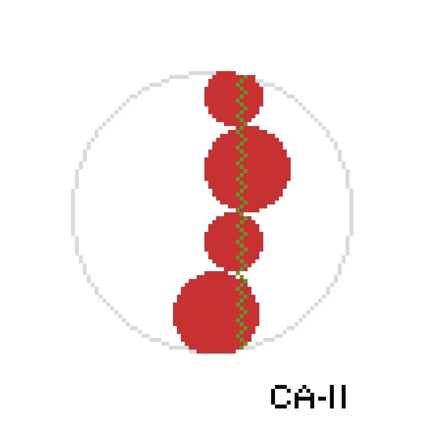 card art ornament - 4 red circles