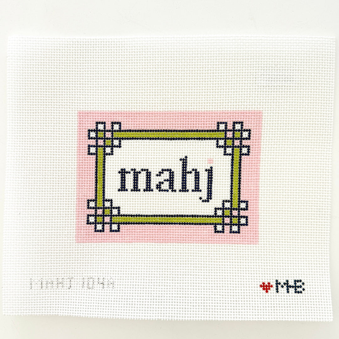 floral corner mahjong insert - pink citron