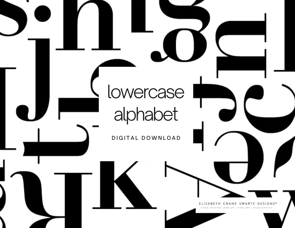 free lowercase alphabet chart - digital download