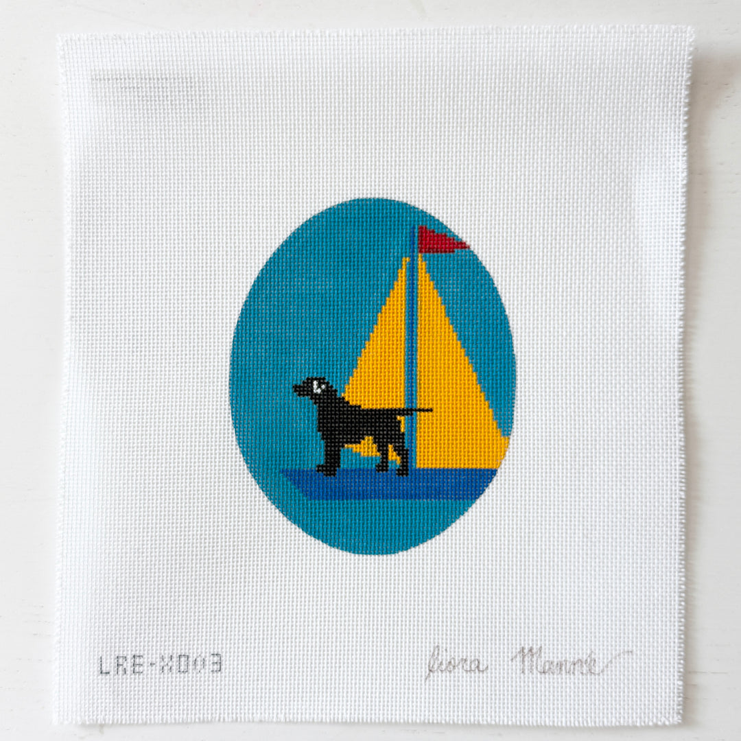 black lab yellow sail
