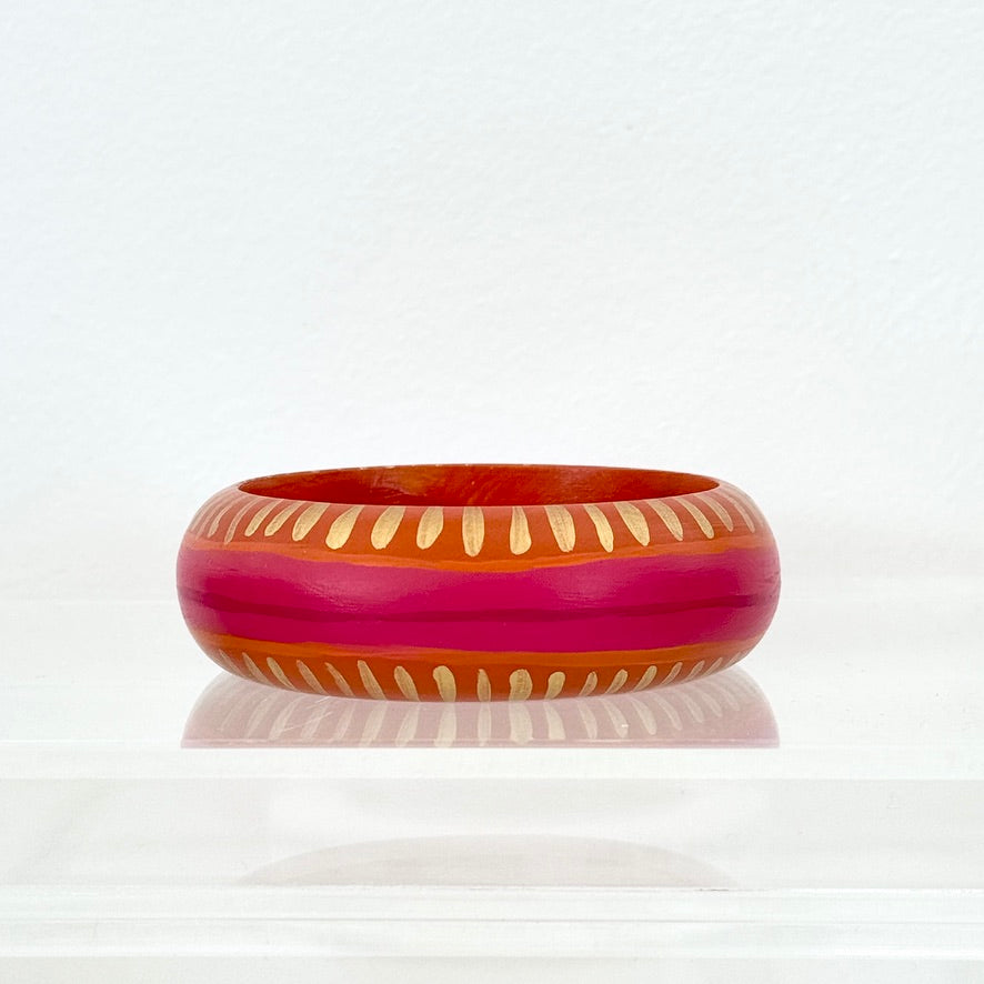 orange, gold & pink wide bracelet