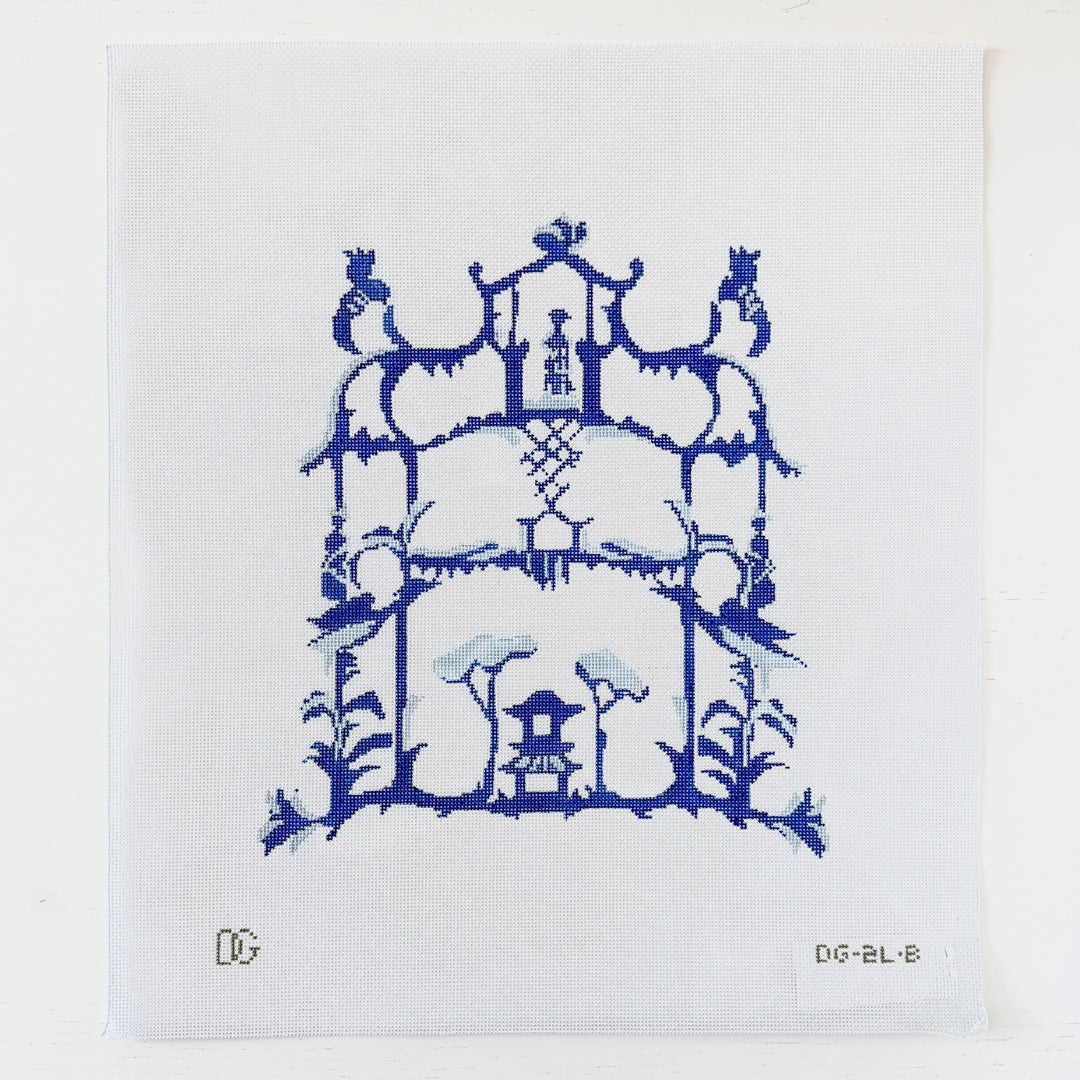garden folly in blue