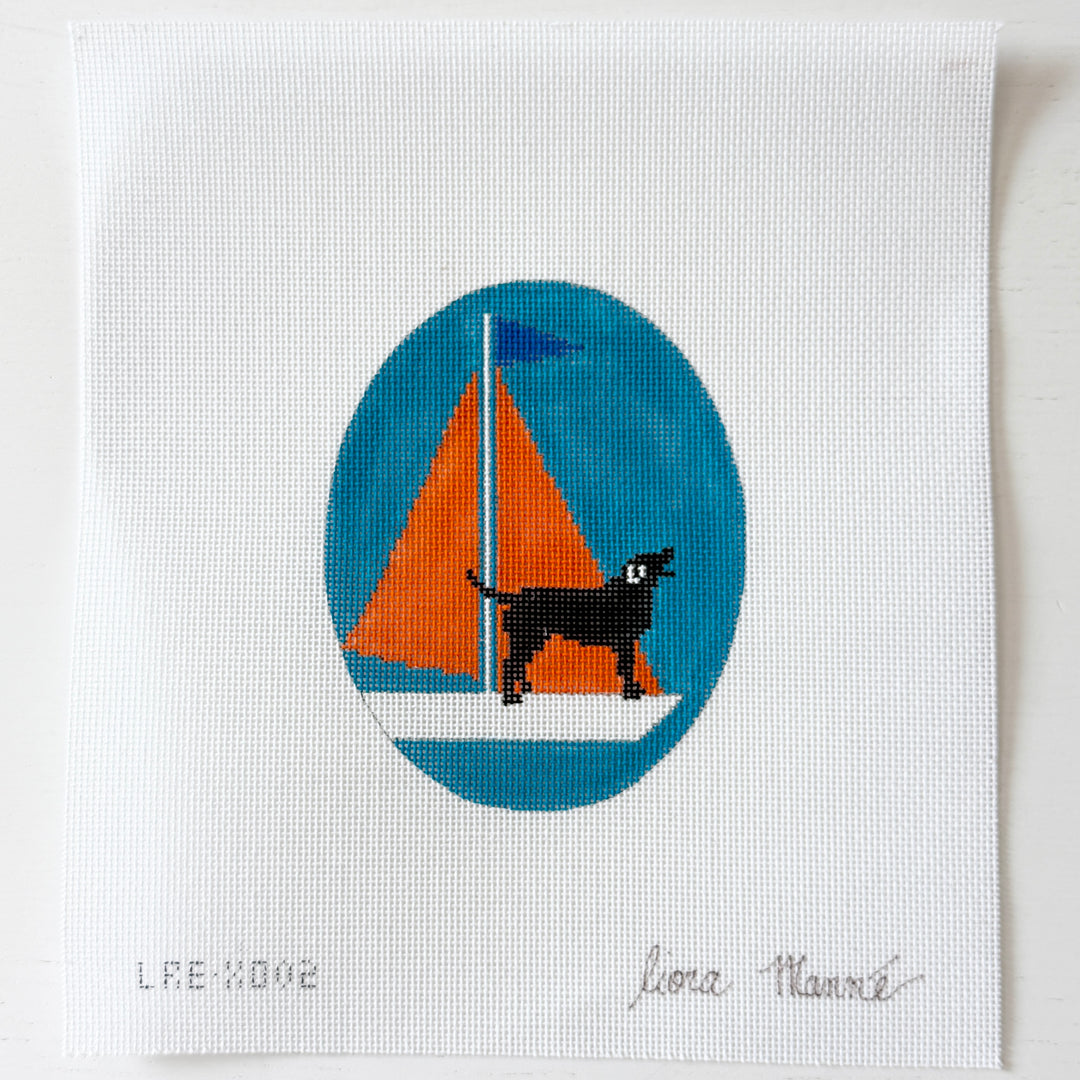 black lab orange sail
