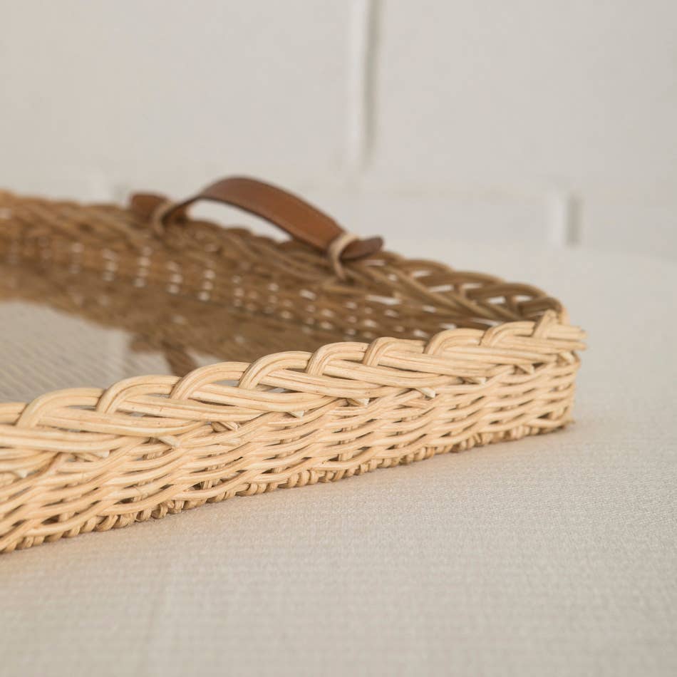 Rattan Rectangular Tray - Large
