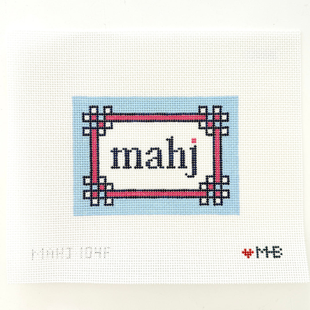 floral corner mahjong insert - light blue pink