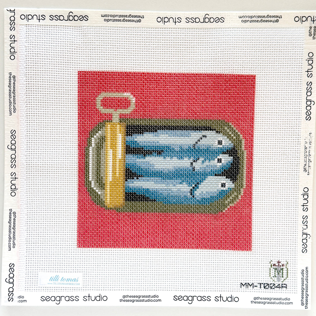 sardines red background