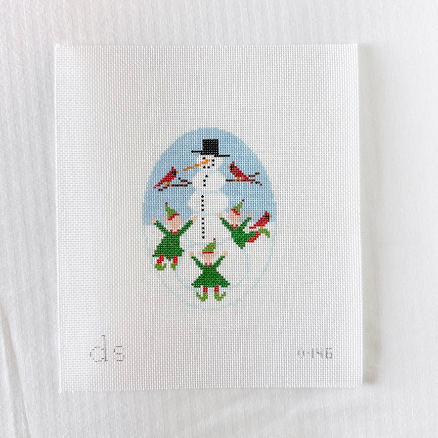 elves and snowmen ornament