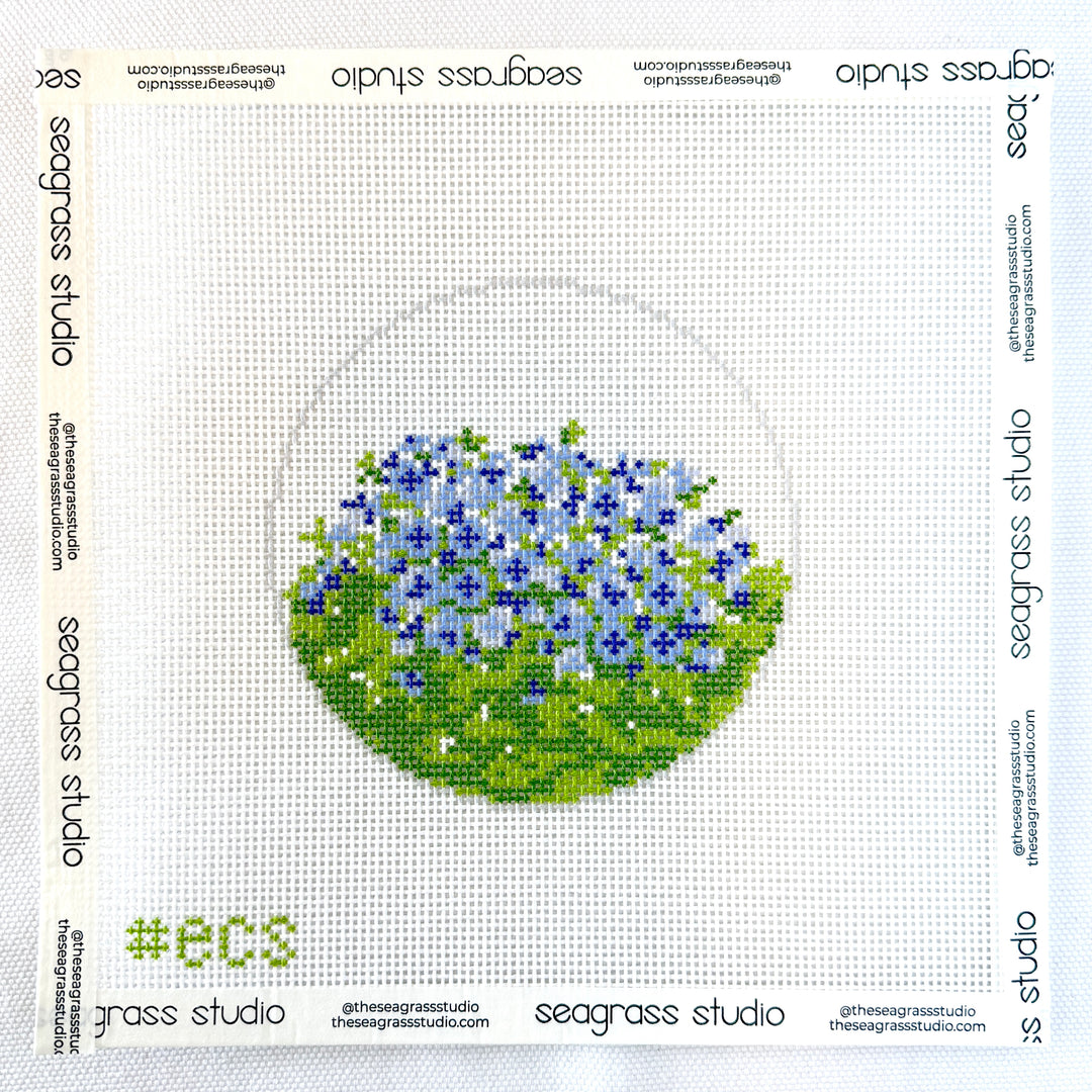 hydrangea floral round - white background