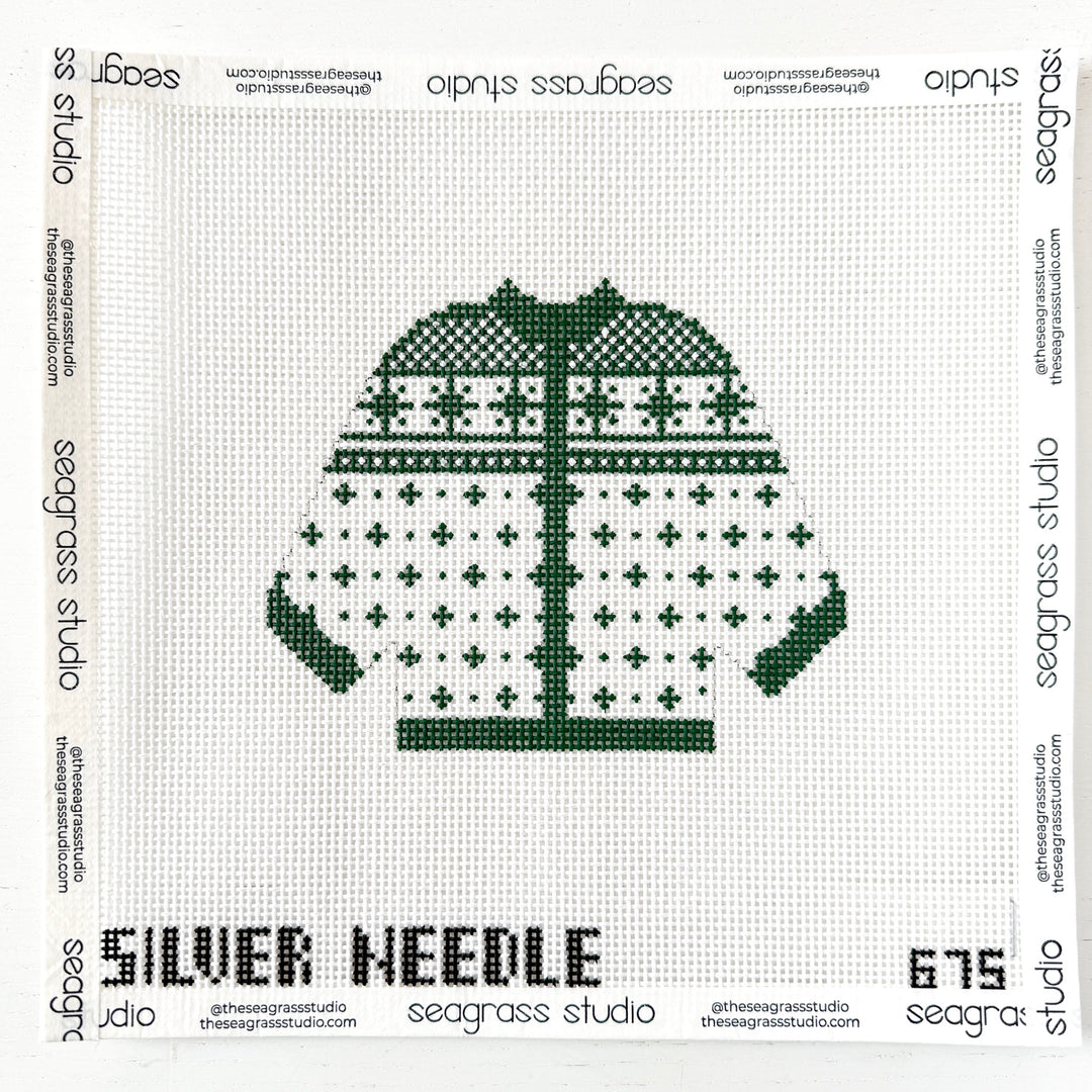 green alpine cardigan ornament
