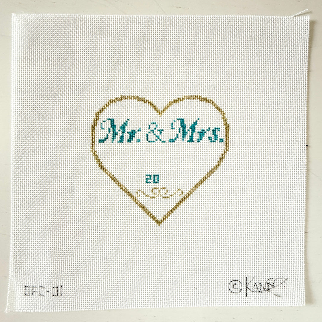 mr. & mrs. heart ornament