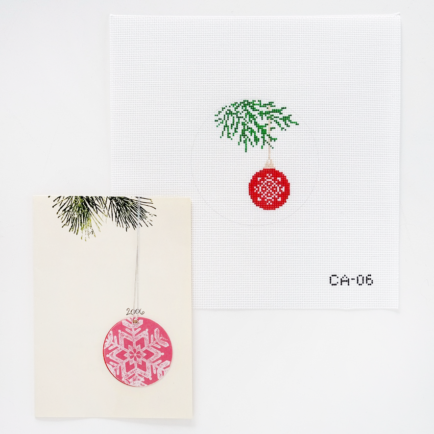 card art ornament - snowflake bauble