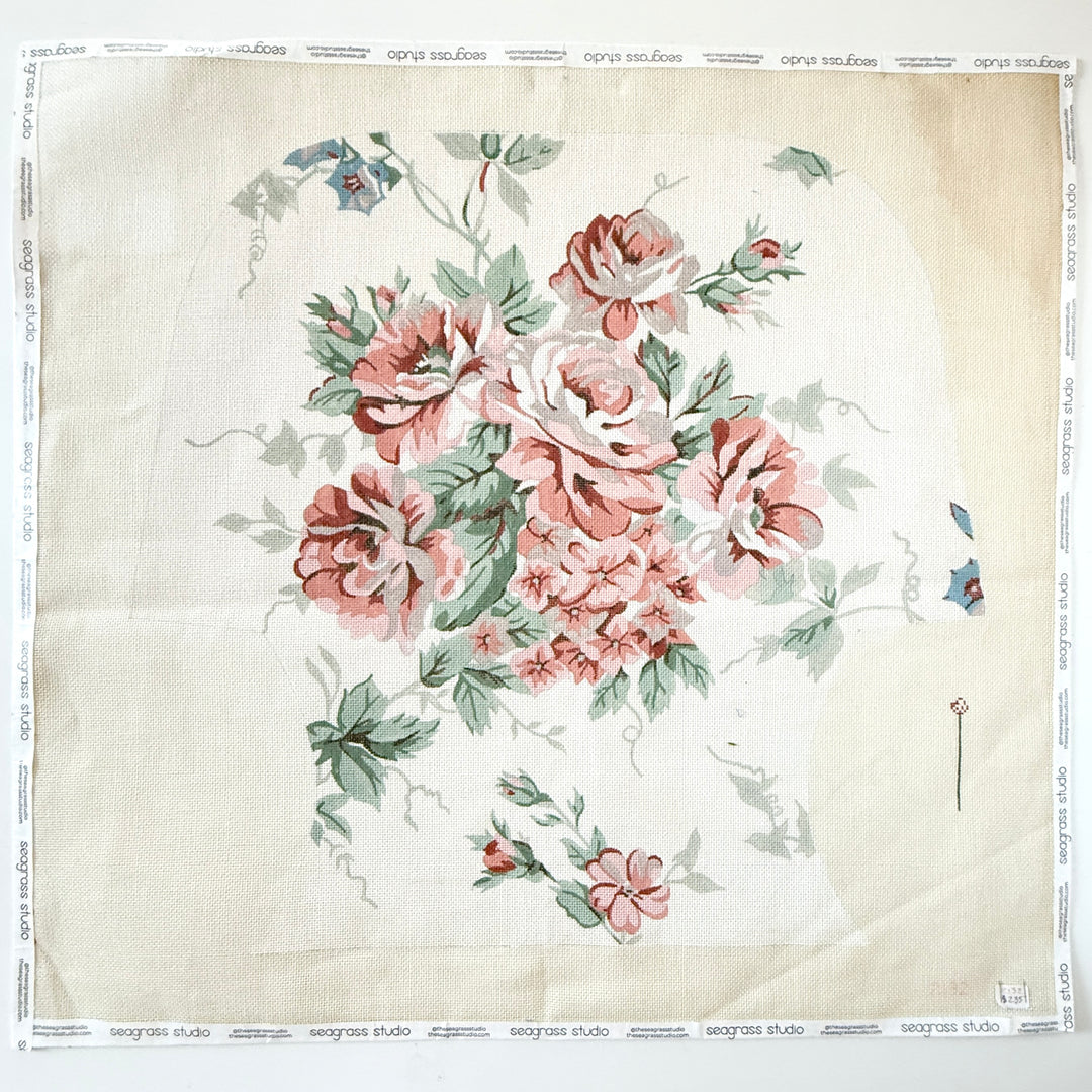 coral rose study pillow