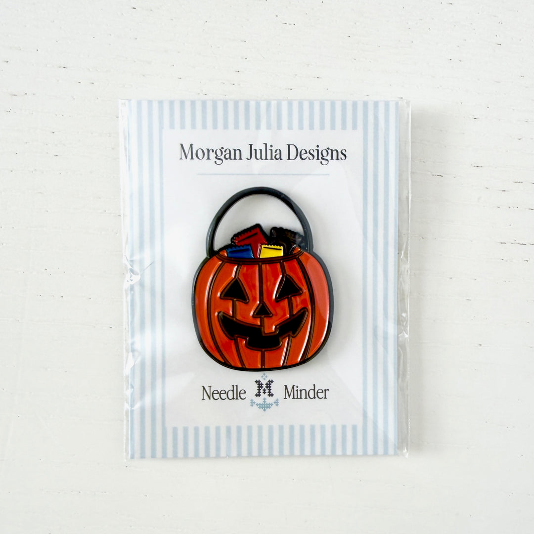 halloween basket pumpkin needle minder