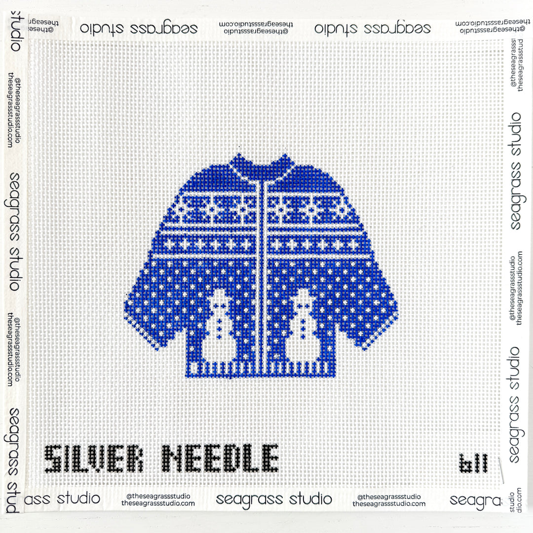 blue snowman sweater ornament