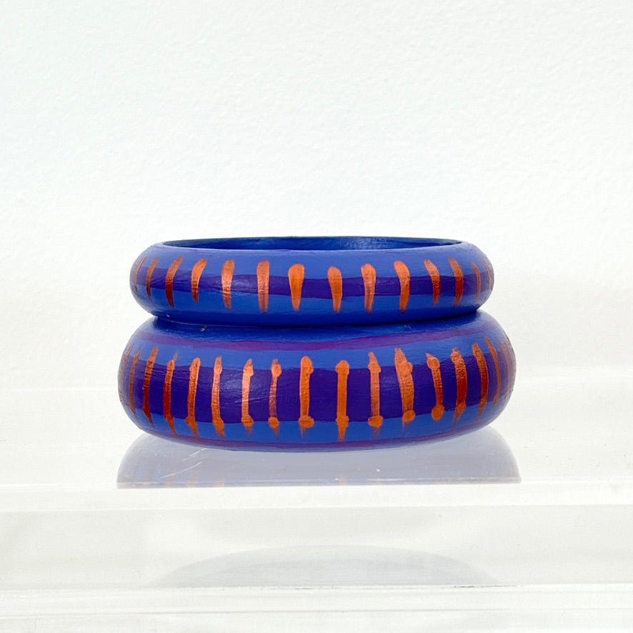 blue & copper wide bracelet