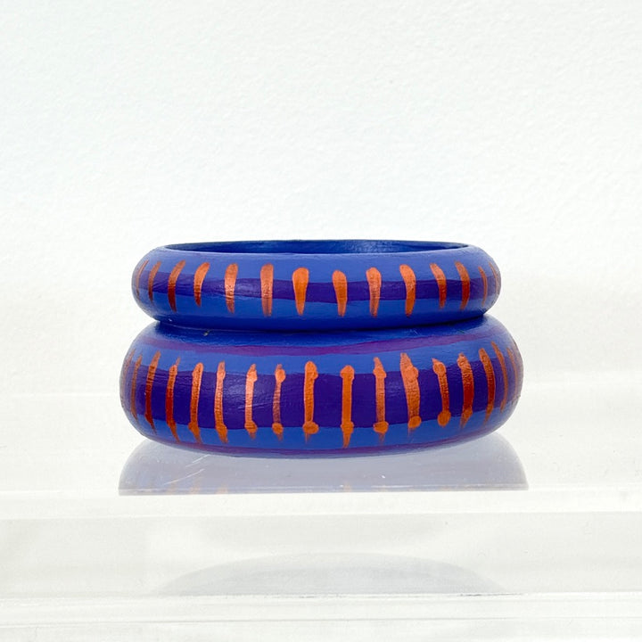 blue & copper wide bracelet