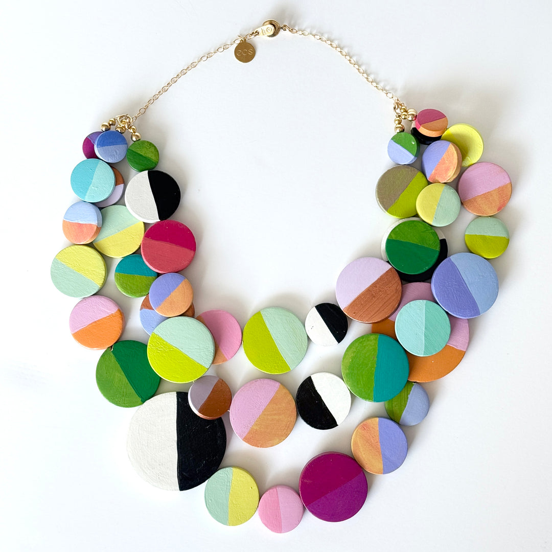 lulu three strand mixed bead necklace