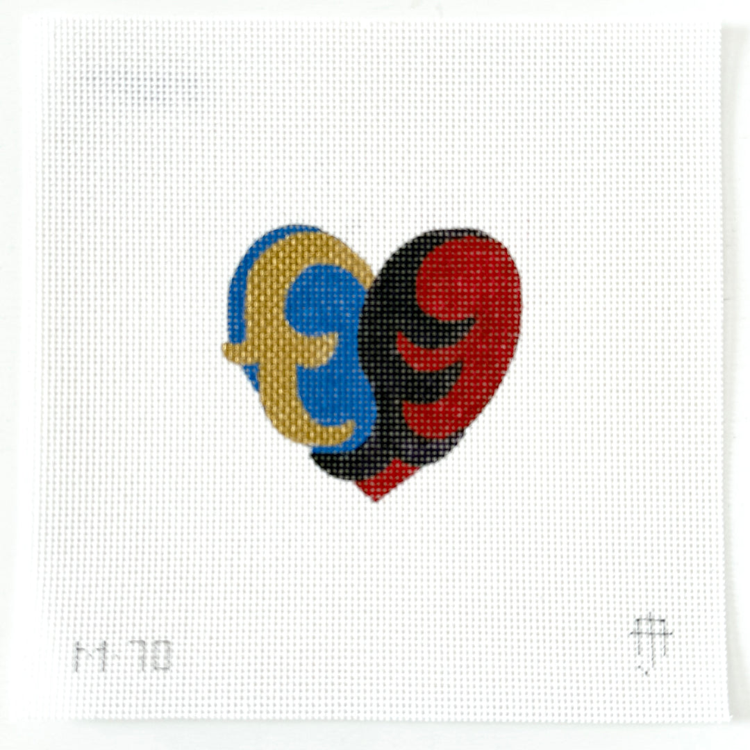 Blue Red Heart Mini