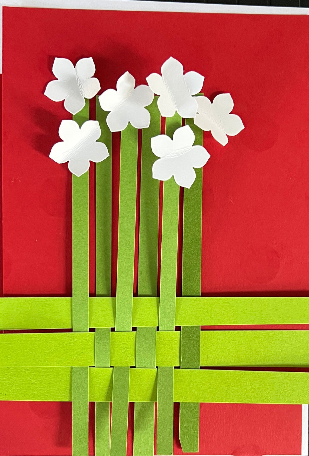 card art ornament - paperwhites