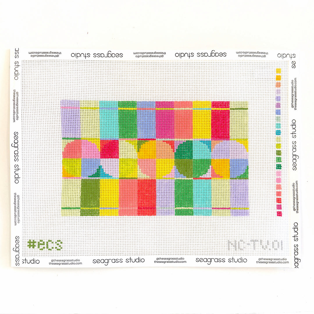 needlepoint design Color swatch with geometric pattern