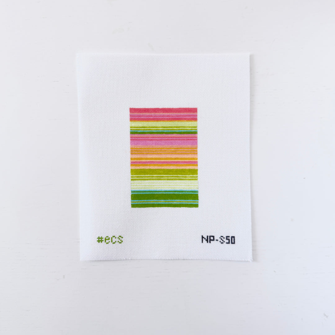 needlepoint design with striped pattern on a white background
