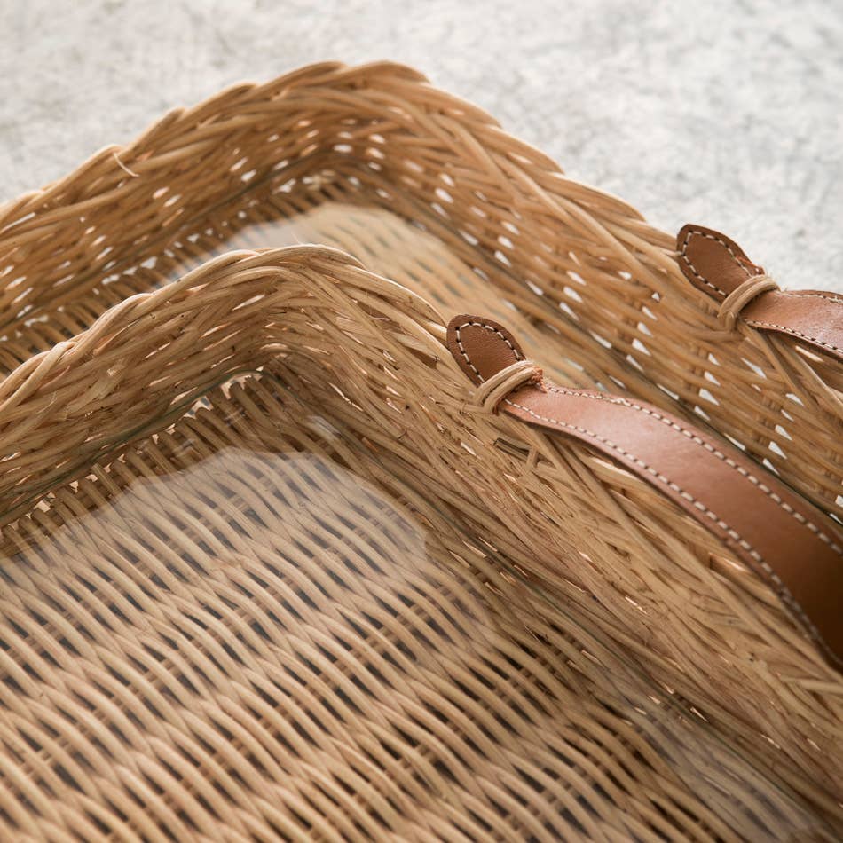 Rattan Rectangular Tray - Small
