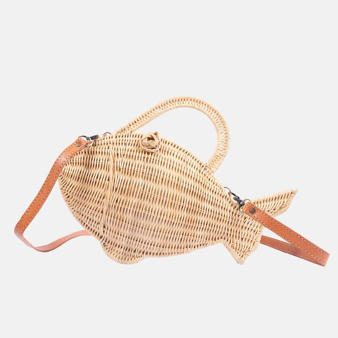 rattan fish purse