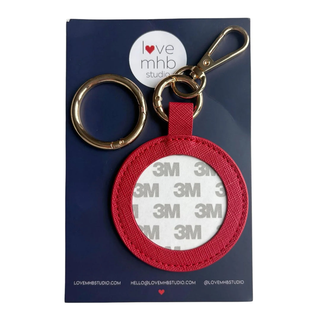 red round self-finishing leather charm