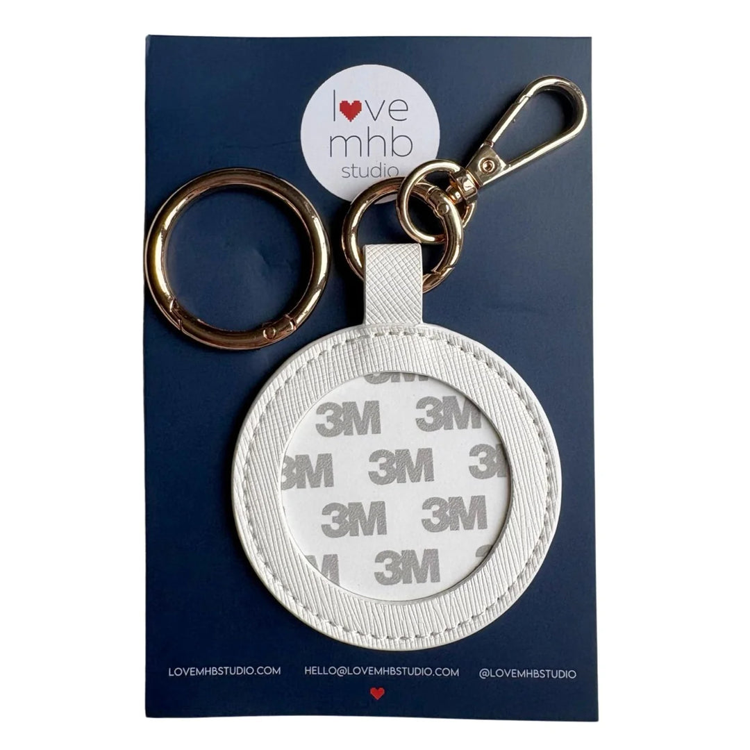 white round self-finishing leather charm
