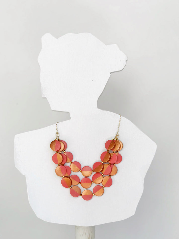 coral bib necklace