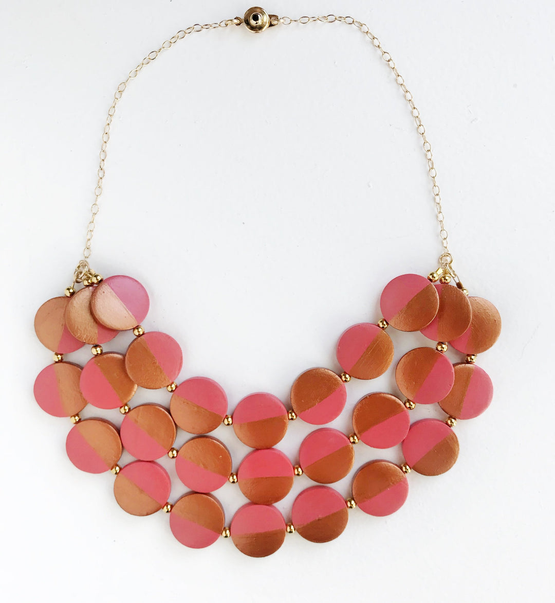 coral bib necklace